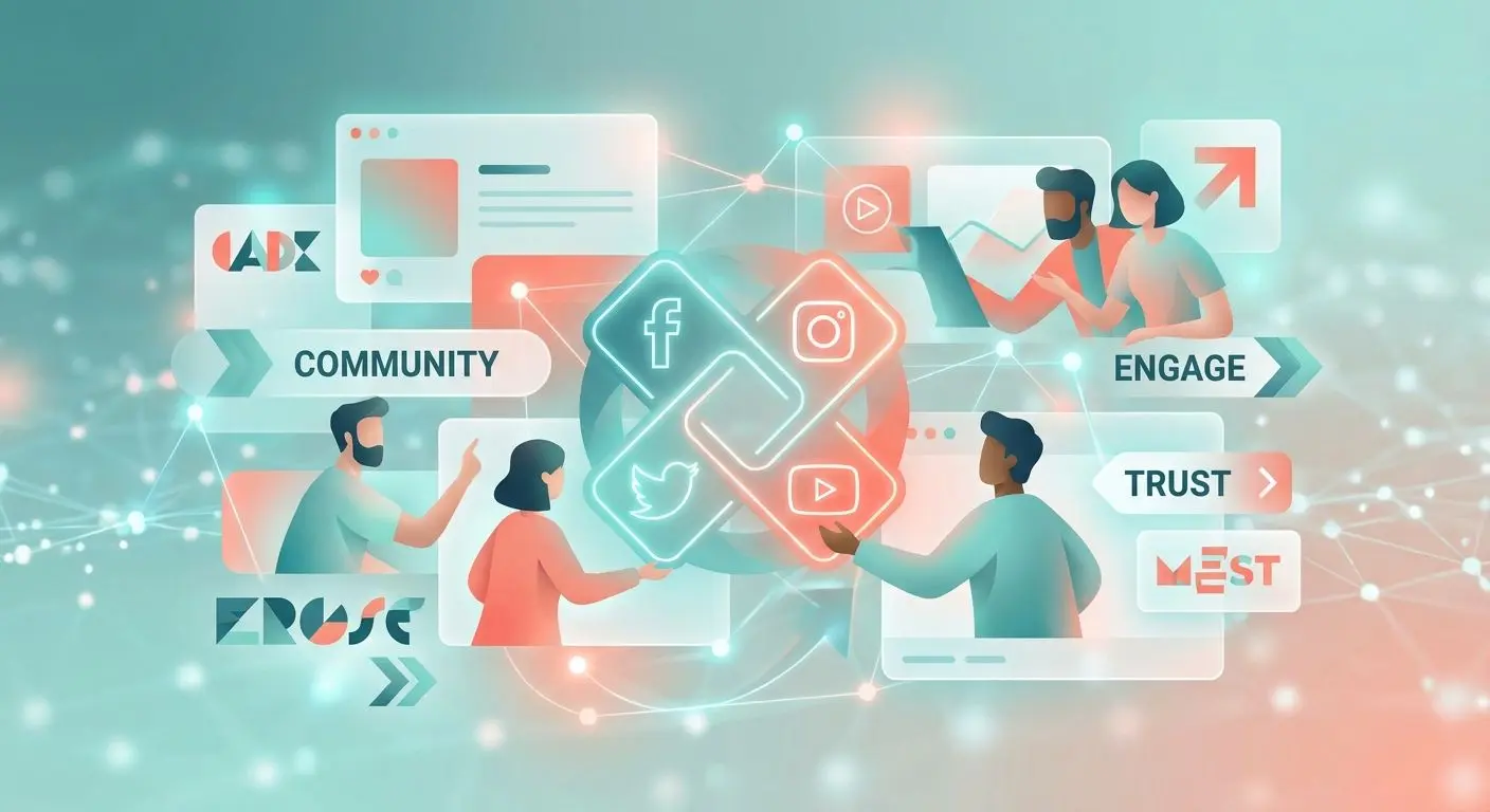 Meet PlayOJO Online PlayOJO social channels and community themed illustration