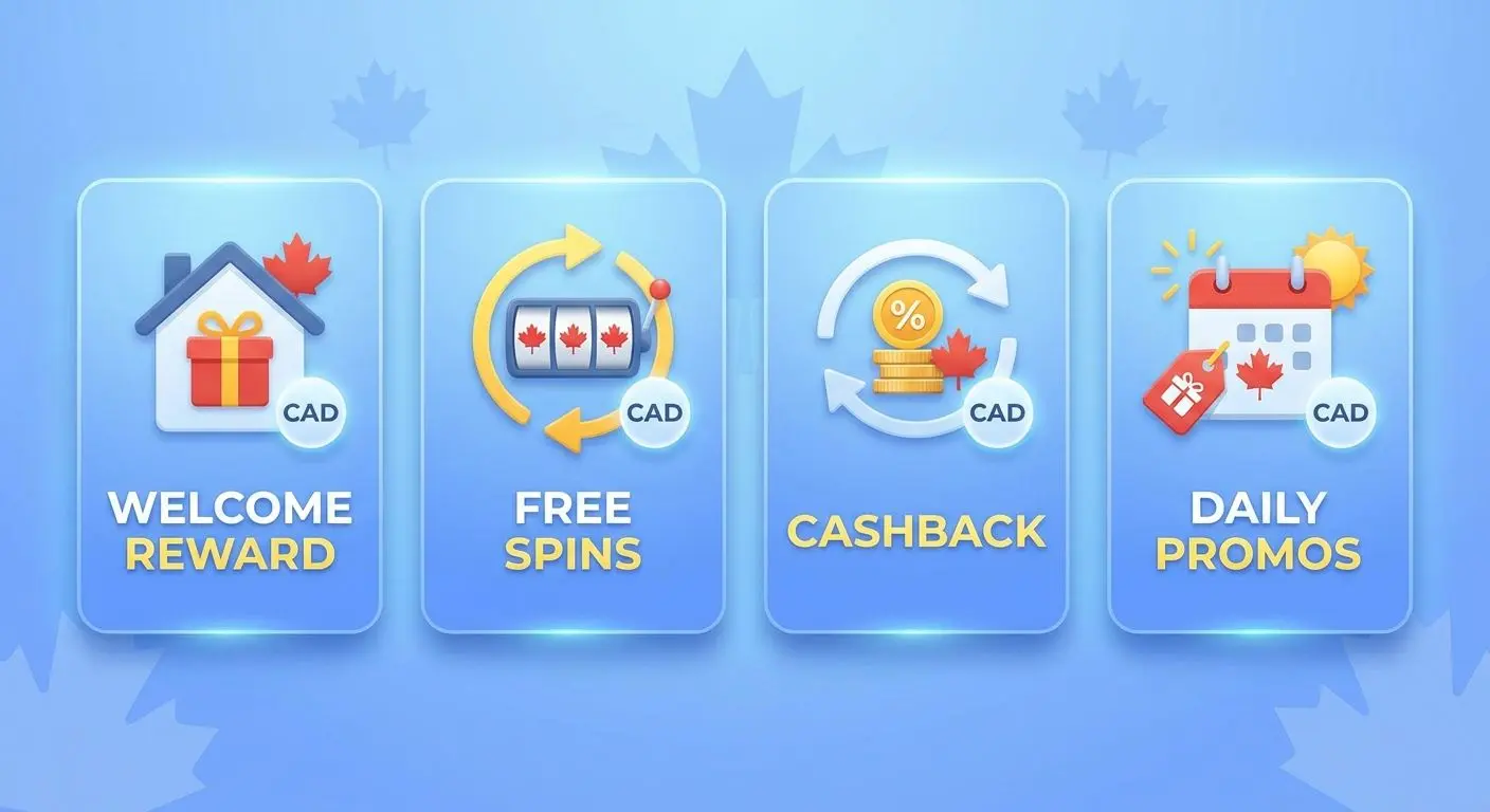 Infographic of bonus types for Canadian players