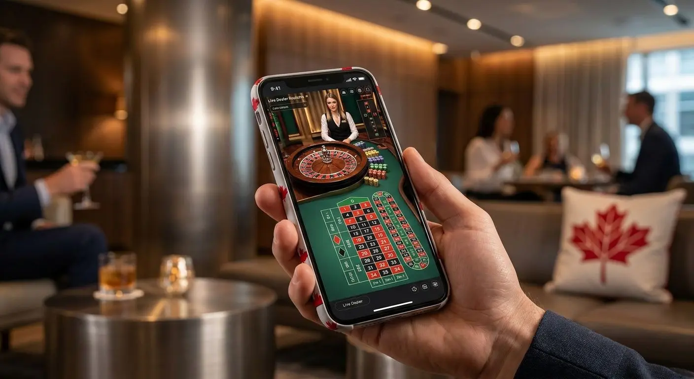 PlayOJO Live on Mobile in Canada Smartphone showing live roulette table for mobile play in Canada