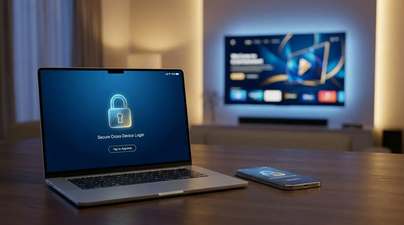 Login interface shown on desktop and mobile devices