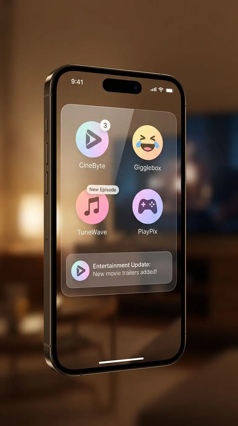 Smartphone with social media icons for mobile brand updates