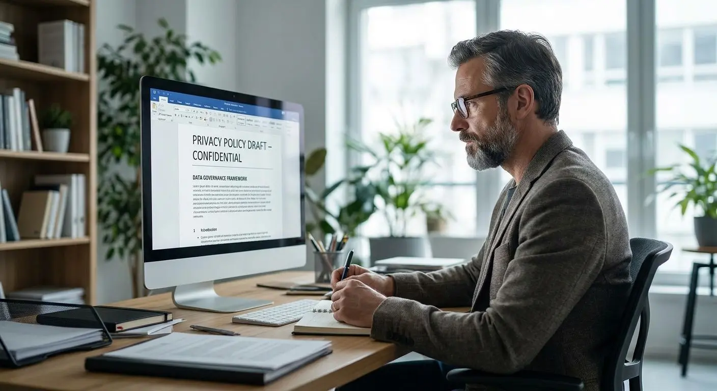 Illustrative author visual for privacy policy content specialist