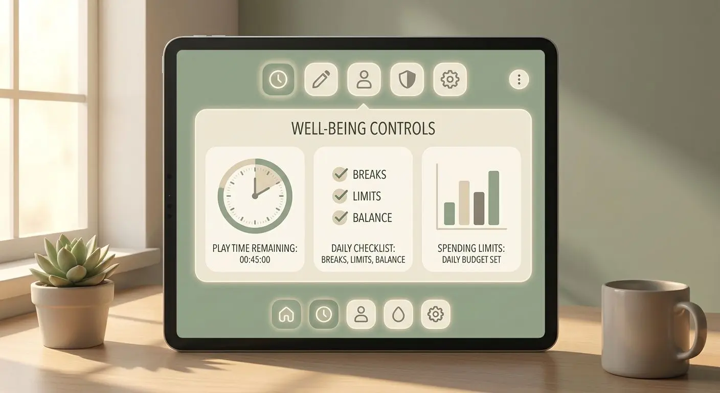 Timer and limit tools visual for safer online play control